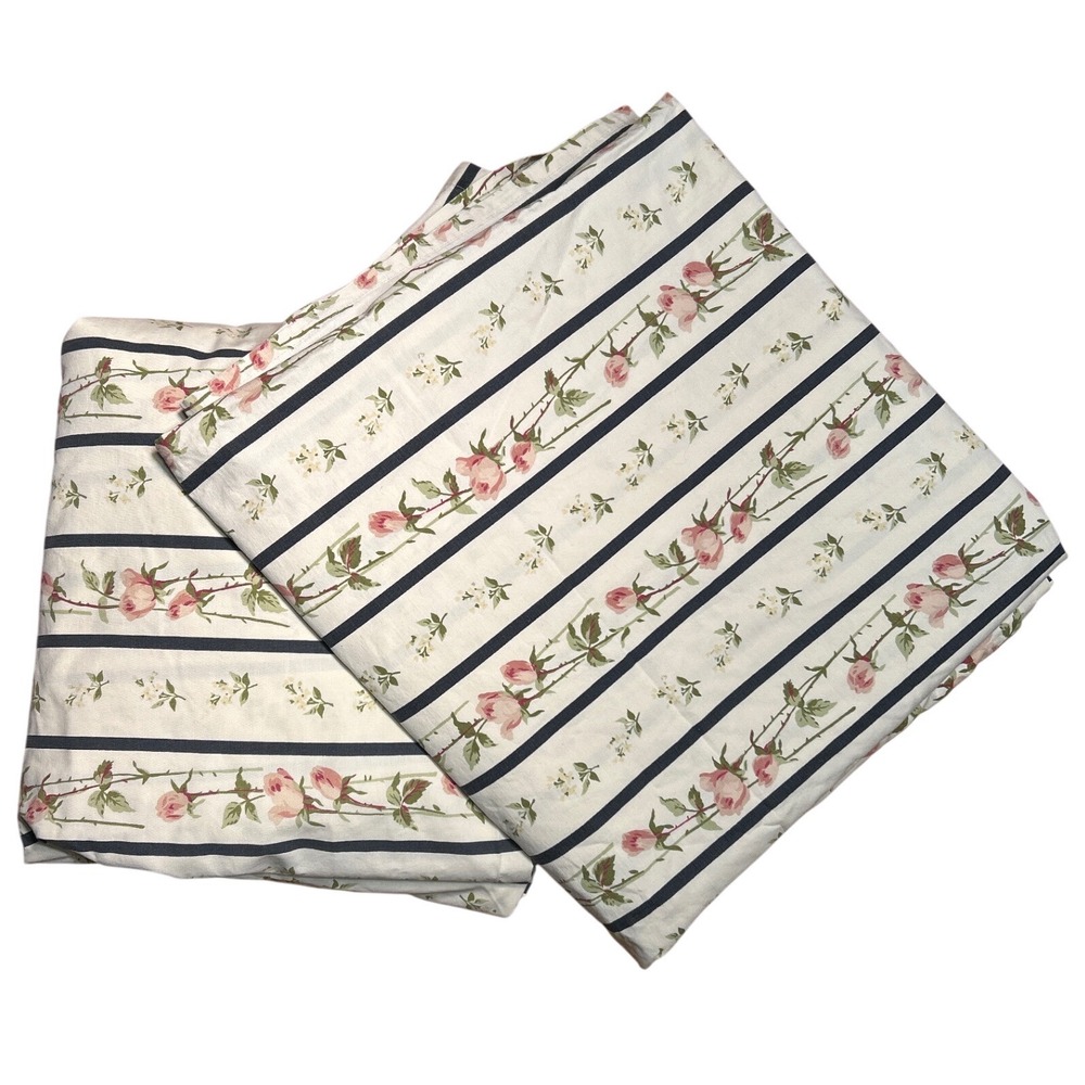 Ralph Lauren King Sheet Set (1 Flat 1 Fitted) Katia Rose 100% Cotton Made in USA